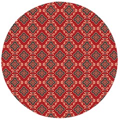 Illustrations Ajrak Abstract Design Pattern Wooden Bottle Opener (round) by Apenda