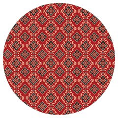 Illustrations Ajrak Abstract Design Pattern Round Trivet by Apenda