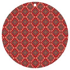 Illustrations Ajrak Abstract Design Pattern Uv Print Acrylic Ornament Round by Apenda