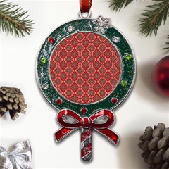 Illustrations Ajrak Abstract Design Pattern Metal X mas Lollipop With Crystal Ornament by Apenda