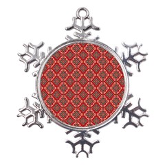 Illustrations Ajrak Abstract Design Pattern Metal Large Snowflake Ornament by Apenda