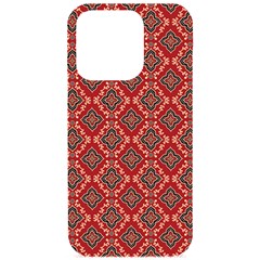 Illustrations Ajrak Abstract Design Pattern Iphone 15 Pro Black Uv Print Pc Hardshell Case