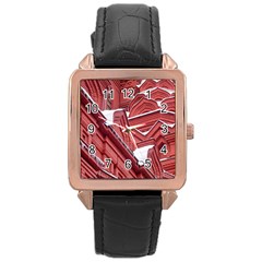 Monument State History Museum Building Rose Gold Leather Watch  by Apenda