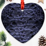 Alien Entrails Dark Print Design Heart Ornament (Two Sides) Front