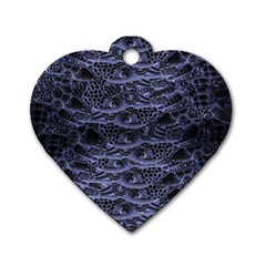 Alien Entrails Dark Print Design Dog Tag Heart (one Side) by dflcprintsclothing