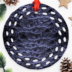 Alien Entrails Dark Print Design Ornament (round Filigree)