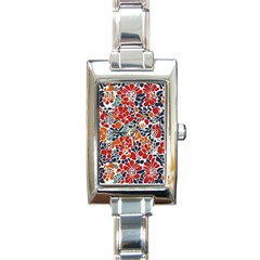 Colorfuleclecticfloralpattern Rectangle Italian Charm Watch