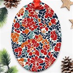 Colorfuleclecticfloralpattern Ornament (Oval) Front