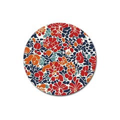 Colorfuleclecticfloralpattern Magnet 3  (round)