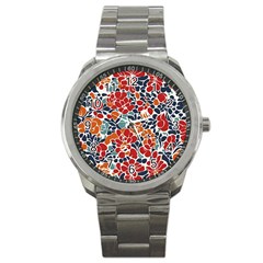 Colorfuleclecticfloralpattern Sport Metal Watch