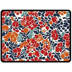 Colorfuleclecticfloralpattern Two Sides Fleece Blanket (large)