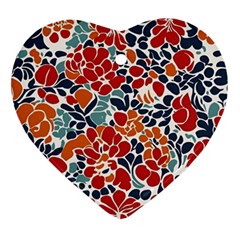 Colorfuleclecticfloralpattern Ornament (heart)