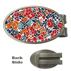 Colorfuleclecticfloralpattern Money Clips (oval) 