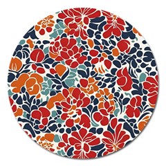 Colorfuleclecticfloralpattern Magnet 5  (round) by BellaVistaTshirt02