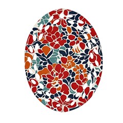 Colorfuleclecticfloralpattern Oval Filigree Ornament (two Sides)