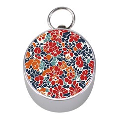 Colorfuleclecticfloralpattern Mini Silver Compasses