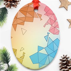 Background Pastel Geometric Lines Ornament (oval)