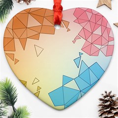 Background Pastel Geometric Lines Ornament (heart)