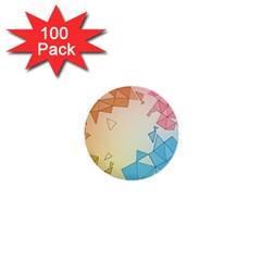 Background Pastel Geometric Lines 1  Mini Buttons (100 Pack)  by anzea