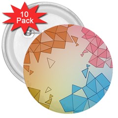 Background Pastel Geometric Lines 3  Buttons (10 Pack)  by anzea