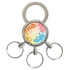 Background Pastel Geometric Lines 3-ring Key Chain by anzea