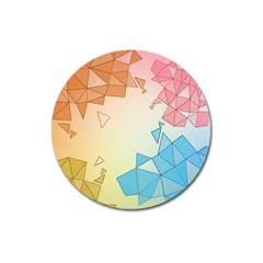 Background Pastel Geometric Lines Magnet 3  (round) by anzea