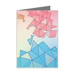 Background Pastel Geometric Lines Mini Greeting Card