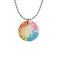 Background Pastel Geometric Lines 1  Button Necklace