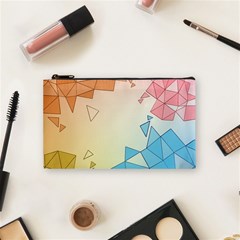 Background Pastel Geometric Lines Cosmetic Bag (small) by anzea