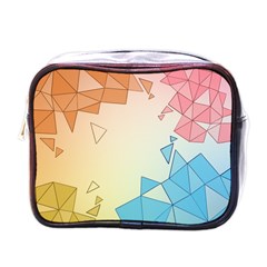 Background Pastel Geometric Lines Mini Toiletries Bag (one Side) by anzea