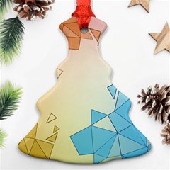 Background Pastel Geometric Lines Christmas Tree Ornament (two Sides)