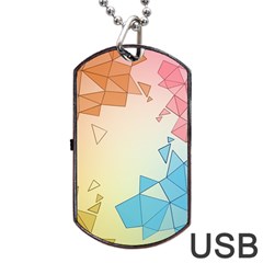 Background Pastel Geometric Lines Dog Tag Usb Flash (one Side) by anzea