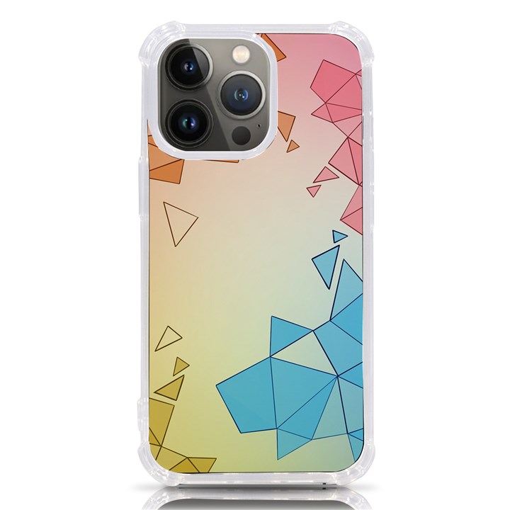 Background Pastel Geometric Lines iPhone 13 Pro TPU UV Print Case