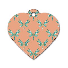 Turquoise Dragonfly Insect Paper Dog Tag Heart (one Side) by anzea