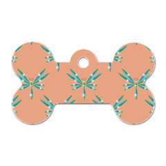 Turquoise Dragonfly Insect Paper Dog Tag Bone (one Side) by anzea