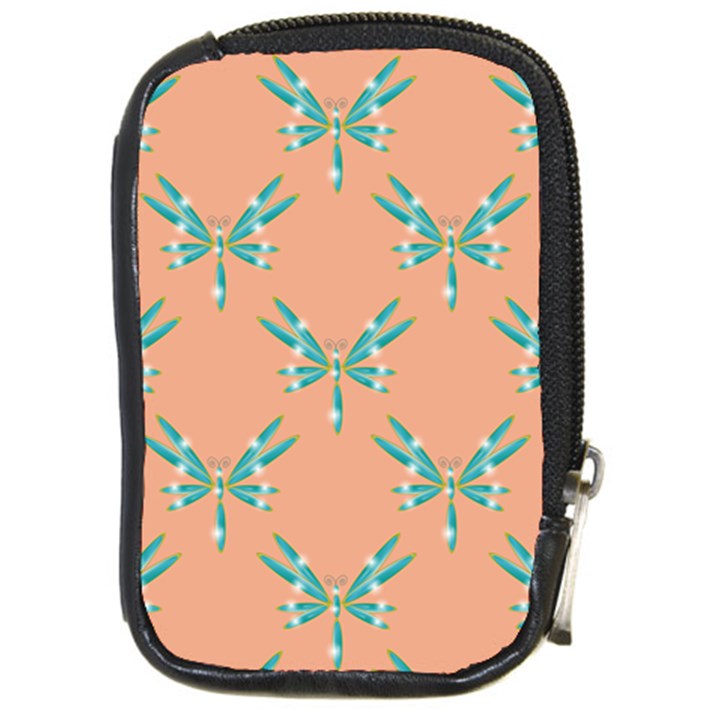 Turquoise Dragonfly Insect Paper Compact Camera Leather Case