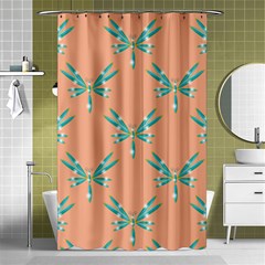 Turquoise Dragonfly Insect Paper Shower Curtain 48  X 72  (small)  by anzea