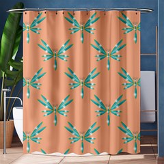 Turquoise Dragonfly Insect Paper Shower Curtain 60  X 72  (medium) 