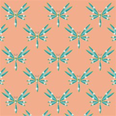 Turquoise Dragonfly Insect Paper Play Mat (square) by anzea