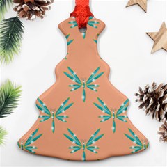 Turquoise Dragonfly Insect Paper Christmas Tree Ornament (two Sides)