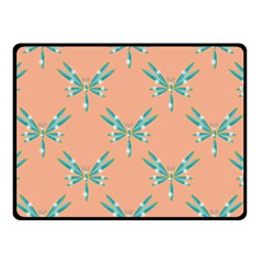 Turquoise Dragonfly Insect Paper Two Sides Fleece Blanket (small) by anzea