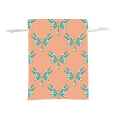 Turquoise Dragonfly Insect Paper Lightweight Drawstring Pouch (m)