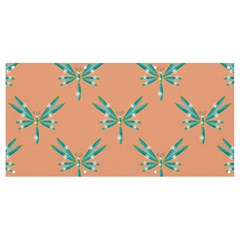 Turquoise Dragonfly Insect Paper Banner And Sign 8  X 4  by anzea