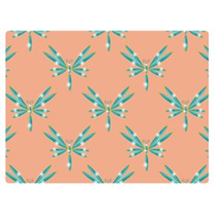 Turquoise Dragonfly Insect Paper Two Sides Premium Plush Fleece Blanket (baby Size)