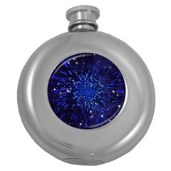 Star Universe Space Starry Sky Round Hip Flask (5 Oz) by anzea