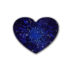 Star Universe Space Starry Sky Rubber Heart Coaster (4 Pack) by anzea