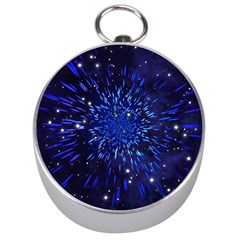 Star Universe Space Starry Sky Silver Compasses by anzea