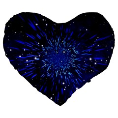 Star Universe Space Starry Sky Large 19  Premium Flano Heart Shape Cushions by anzea