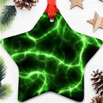 Lightning Electricity Pattern Green Ornament (Star) Front