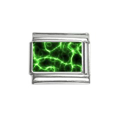 Lightning Electricity Pattern Green Italian Charm (9mm) by anzea